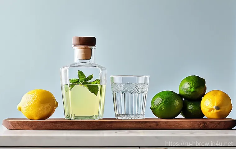 홈메이드 칵테일 기초 - **Prompt 1: Minimalist Home Bar Setup for Beginners**
    "A beautifully lit, cozy corner of a moder...
