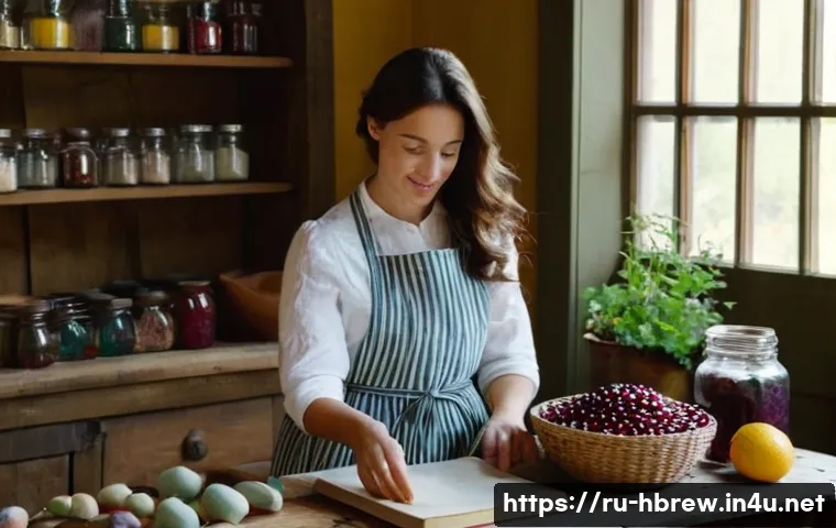 홈메이드 술 브랜드 사례 연구 - **Prompt:** A cozy, rustic kitchen bathed in warm, natural light. A woman, mid-30s, with a thoughtfu...